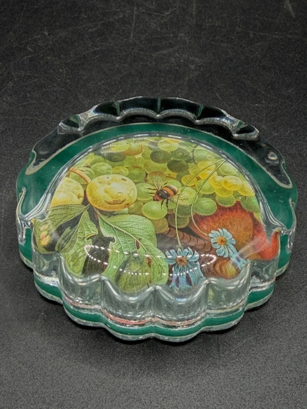 Paulus Theodorus Fruit & Flowers Honey Bee Glass National Gallery Paperweight